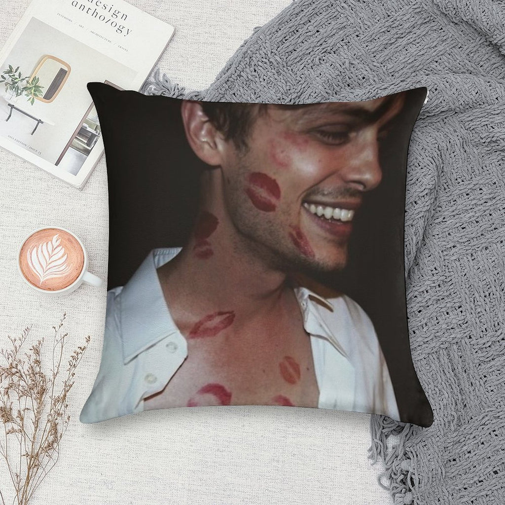 Matthew Gray Gubler Lipstick Stains Soft Skin-Friendly Throw Pillow