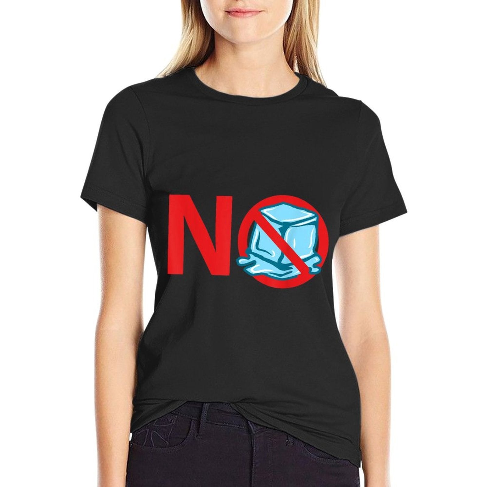 No ICE Funny Ice Cube Anti ICE Deportation Human Rights  Summer-ready Fabric T-Shirt