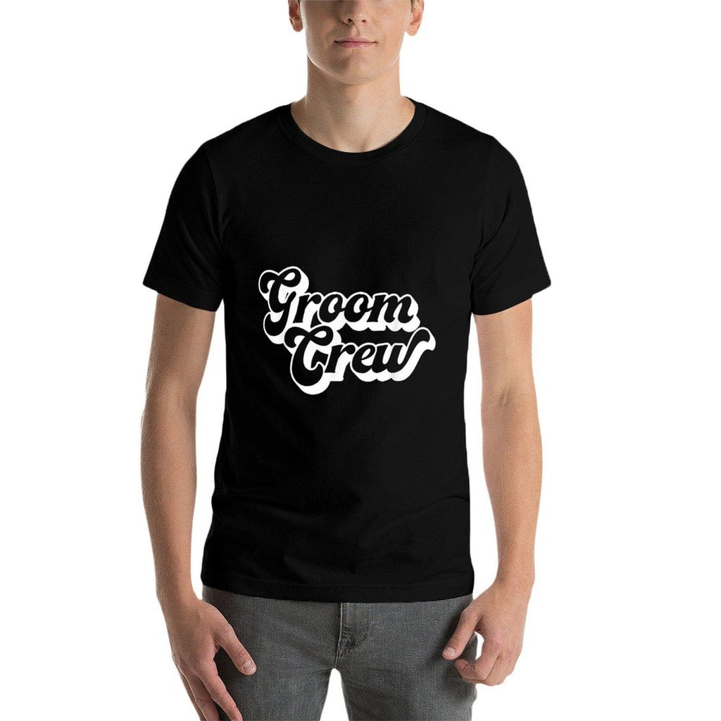 Groom Crew Bachelor Party Men Matching Squad Group  Rolled Sleeves T-Shirt