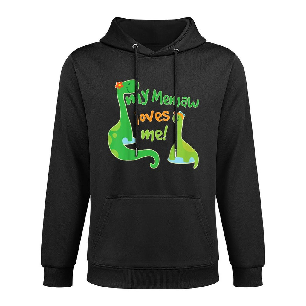 Kids My Memaw Loves Me Grandson Dinosaur Colorfast Hoodie