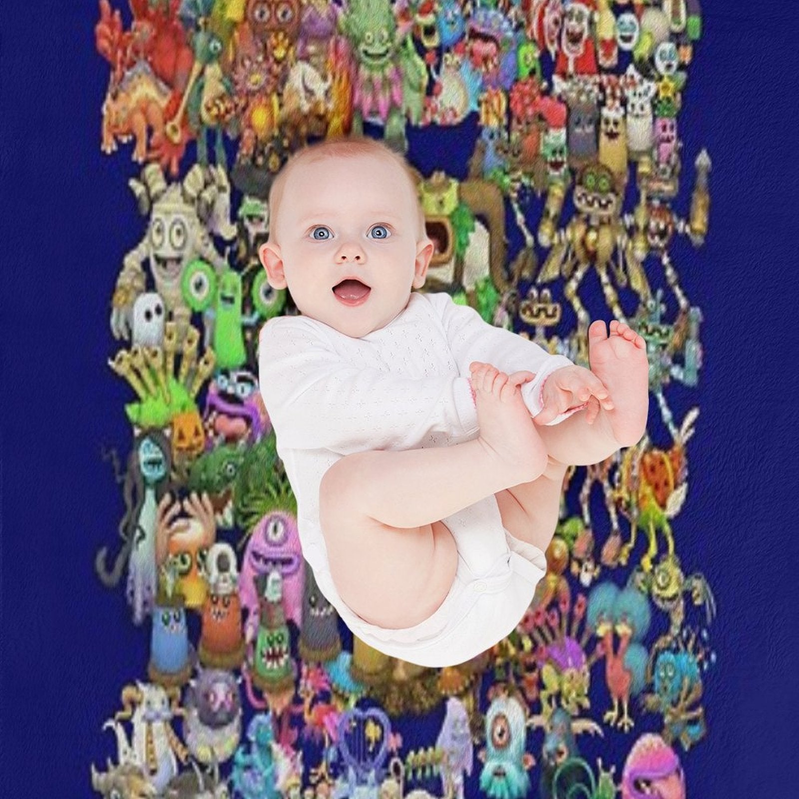 Singing Monsters Group Photo Velvety-soft Throw Blanket
