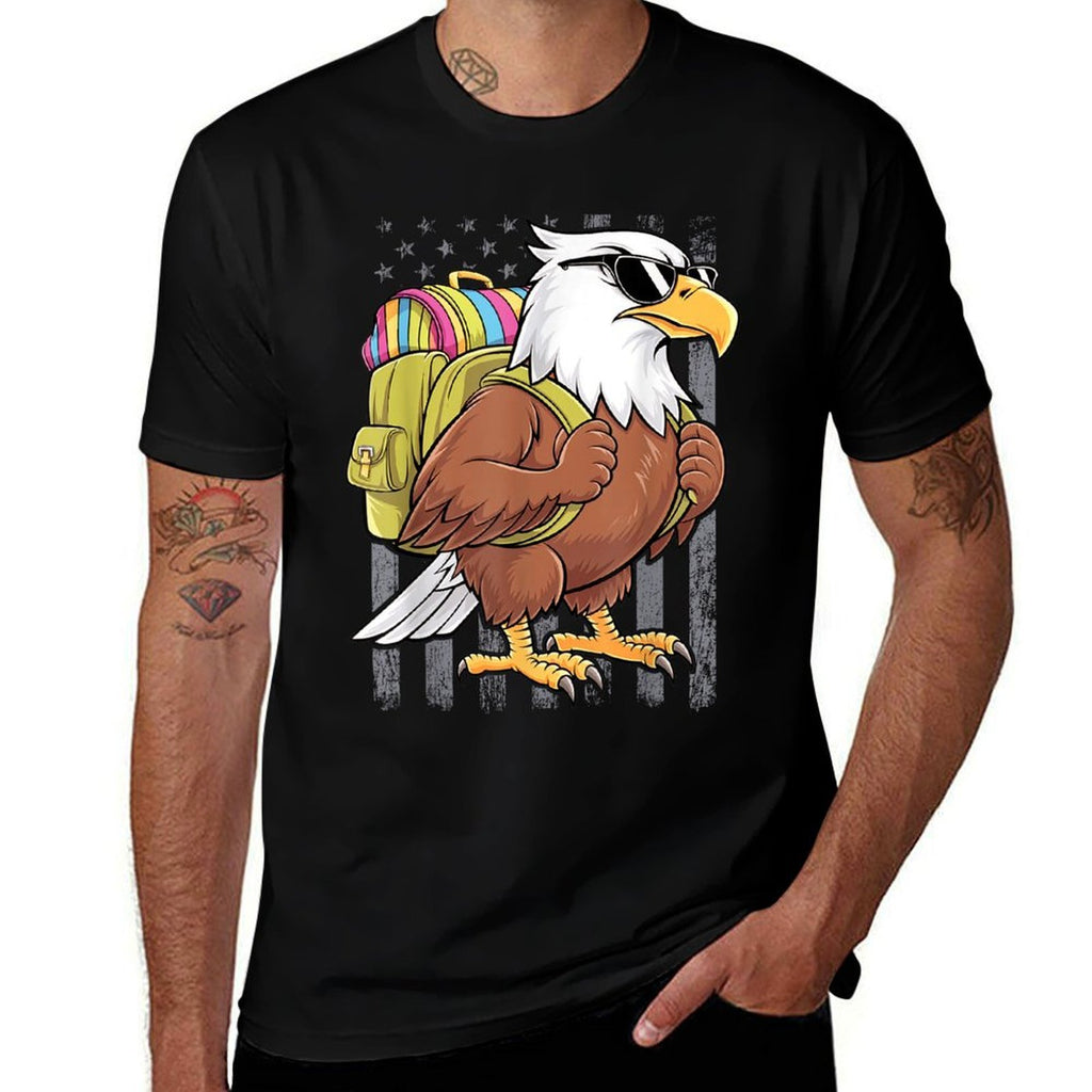 Funny Eagle First Day of School Teacher Back to School Eagle  Trendy Pattern T-Shirt