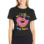I Want You to Glaze My Hole Funny Donut Women Adult Joke  Slim-fit Cut T-Shirt