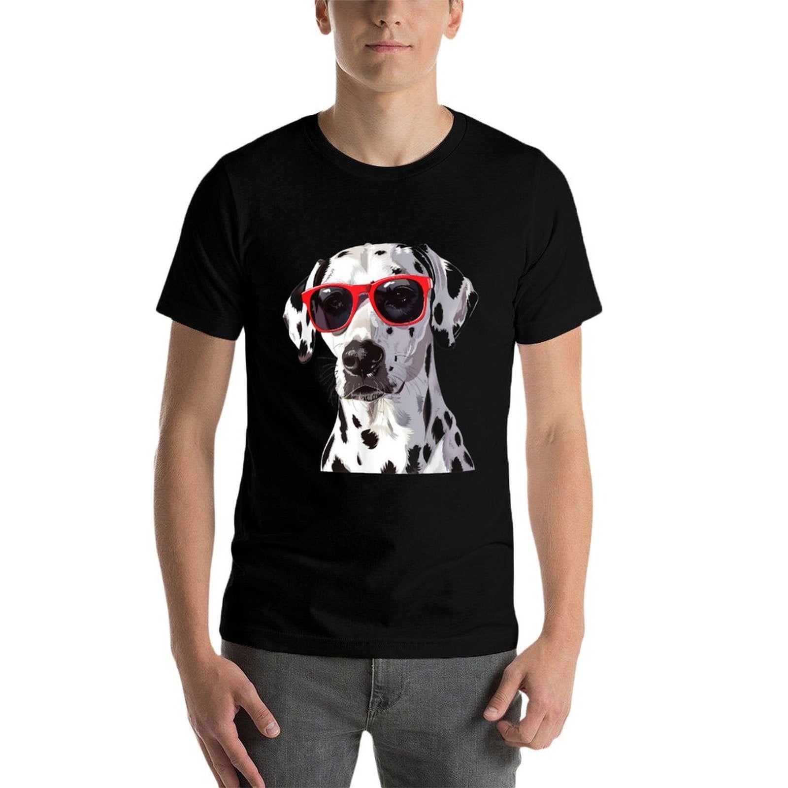 Ödalmatiandog Dalmatian Dog Sunglasses, Small, Black  Versatile T-Shirt