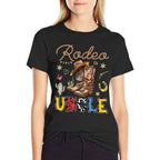 Rodeo Uncle Western Cowboy Birthday Matching Family  Oversized Silhouette T-Shirt