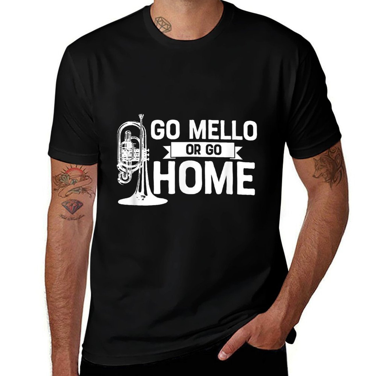 Go Mello Or Go Home Marching Band Mellophone for Camp  Summer-ready Fabric T-Shirt