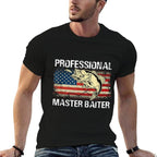 Professional Master Baiter Retro American Funny Fishing  Durable T-Shirt