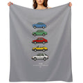 Saab Classic Car Outline Illustration Multi-functional Throw Blanket