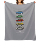 Saab Classic Car Outline Illustration Multi-functional Throw Blanket