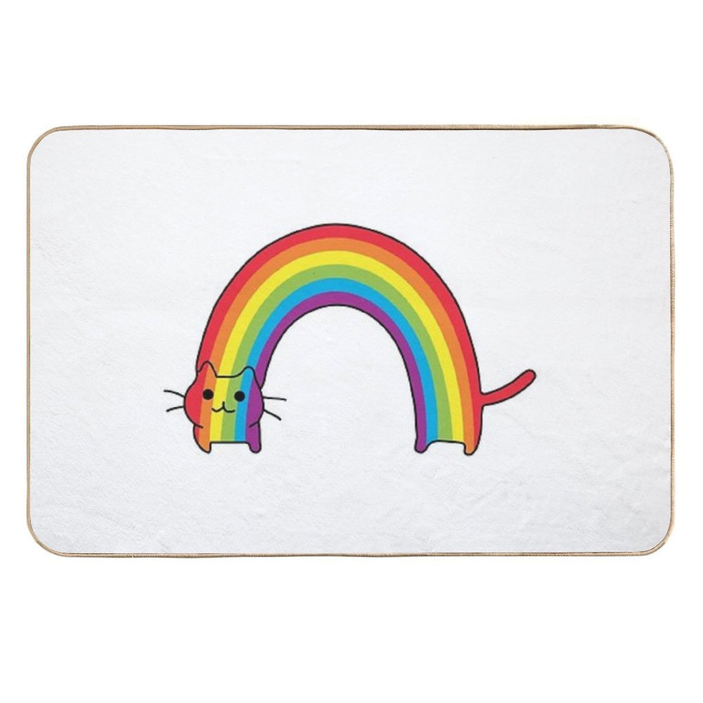 Rainbow Cat  Pet-Safe Bath Mat