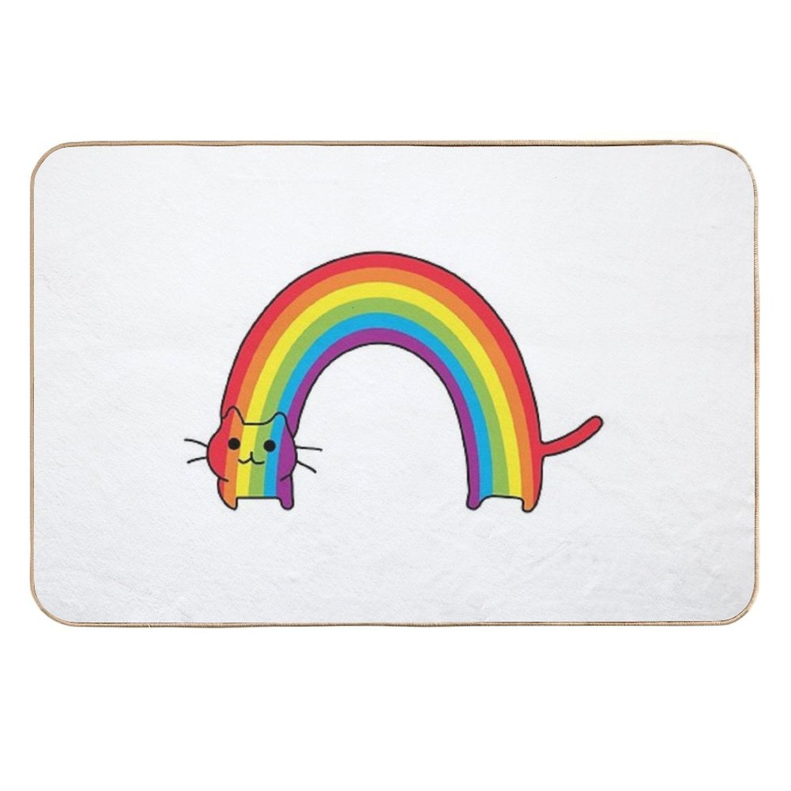 Rainbow Cat  Pet-Safe Bath Mat