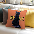 Black Cat Binx Halloween Soft Reinforced Edging Throw Pillow