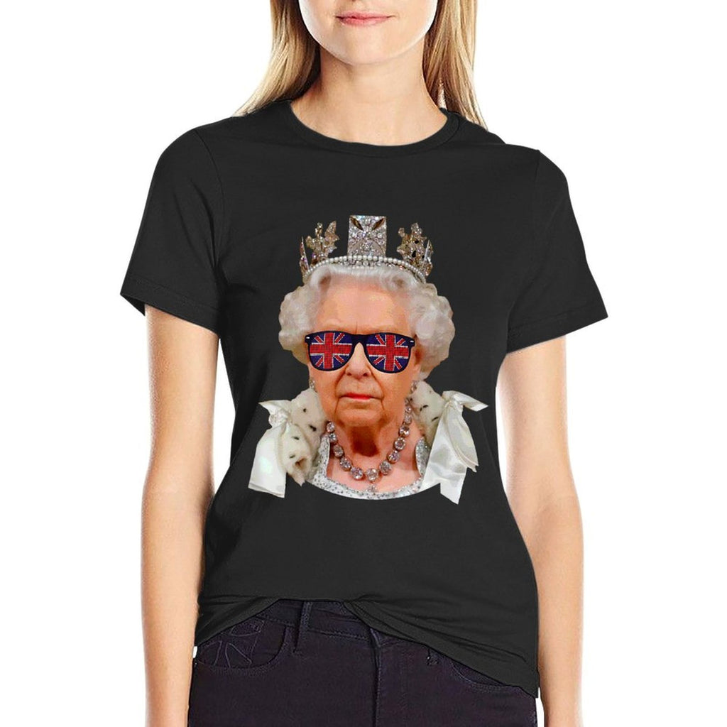 Elizabeth II Sunglasses British Union Jack Funny Queen Meme  Soft T-Shirt