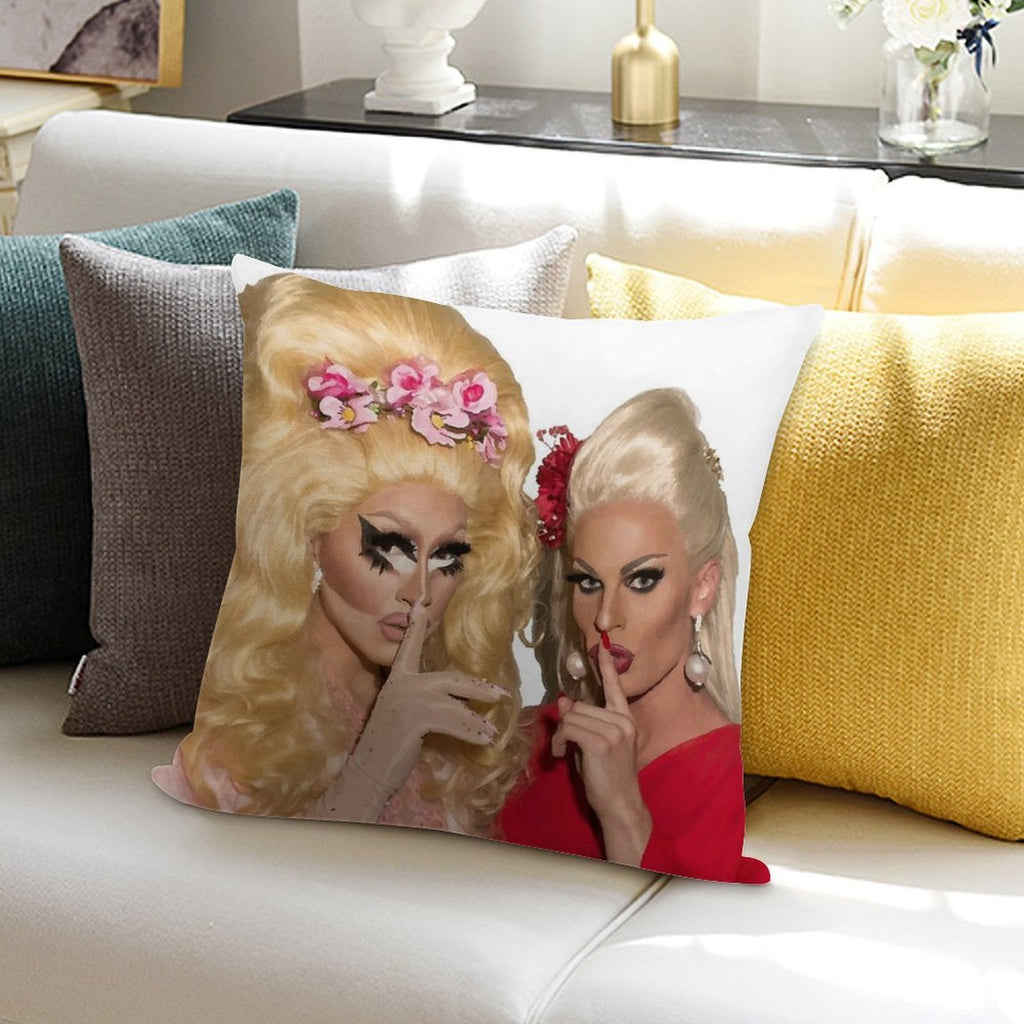 Shh - Trixie And Katya Soft Anti-Pilling Throw Pillow
