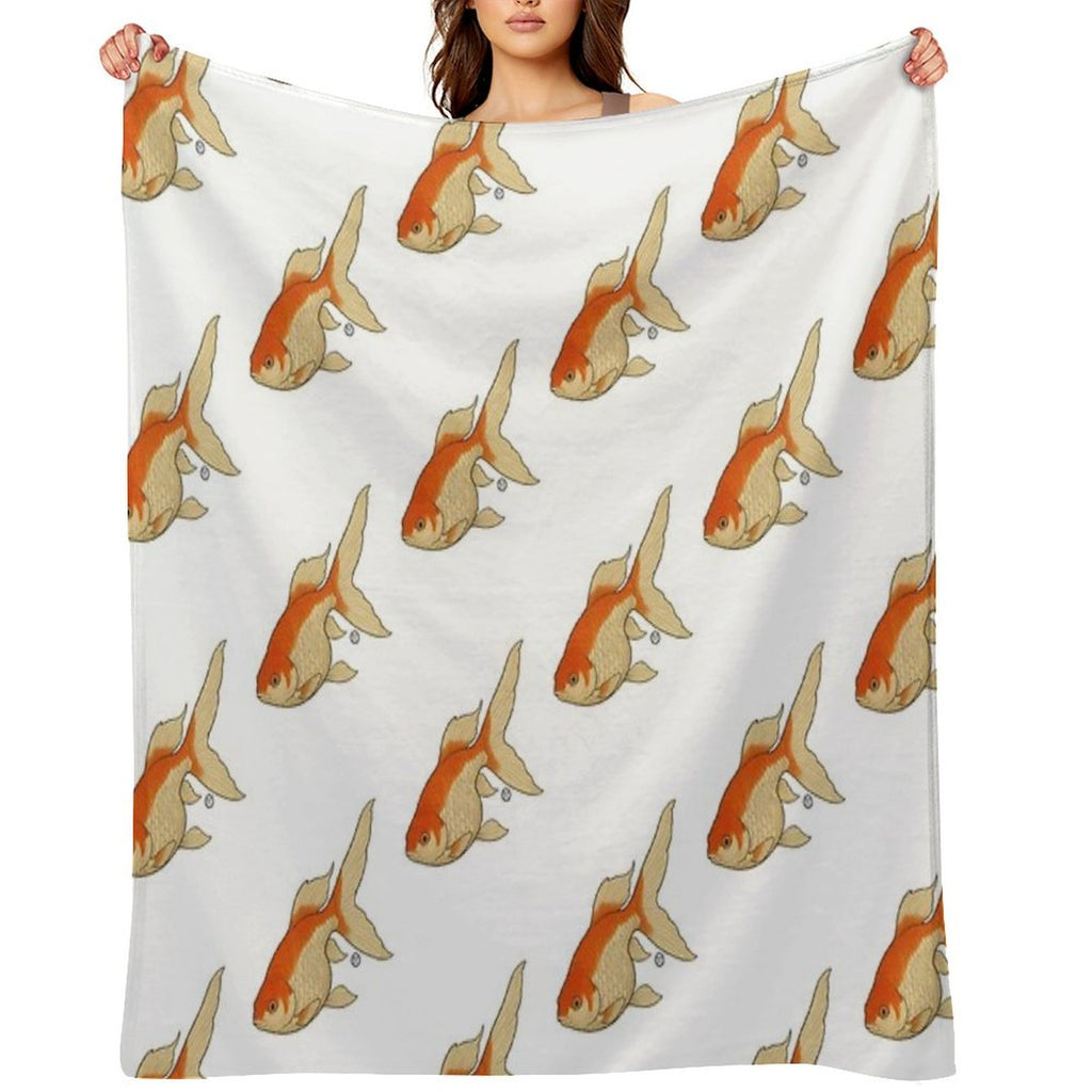 Mirrorscale Comet Goldfish - Vintage Japanese Style Kingyo Compact Throw Blanket