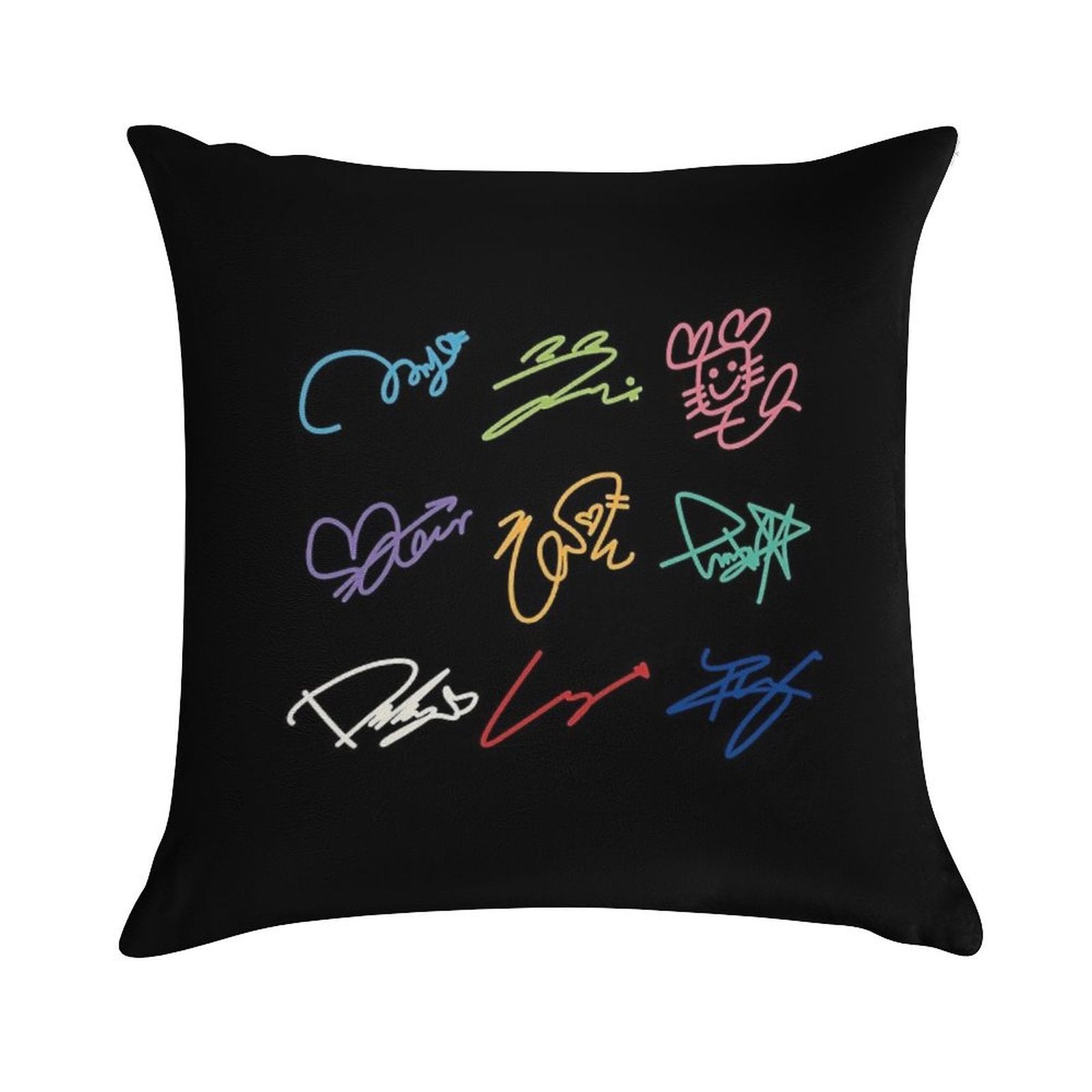 TWICE SIGNATURES Soft Hidden Zipper Throw Pillow