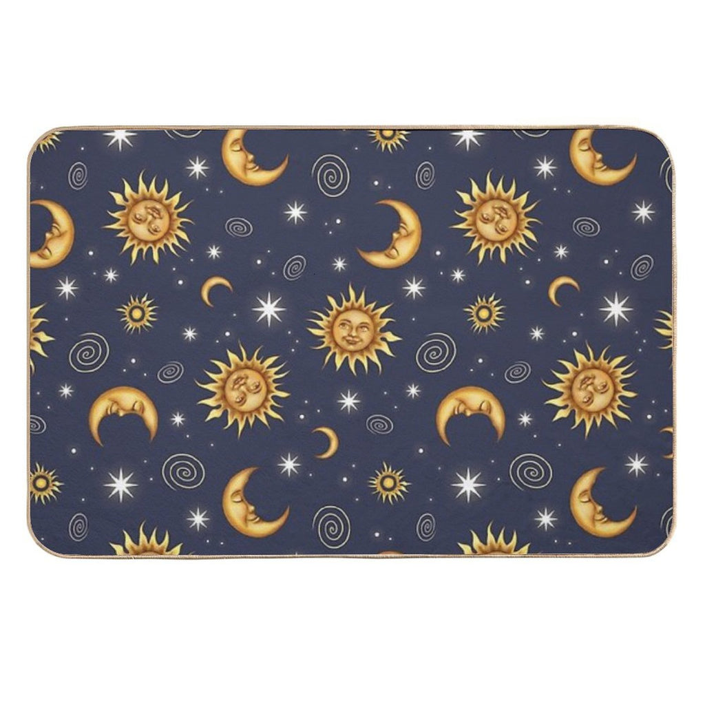 Vintage Celestial Pattern  Dirt-Trapping Bath Mat