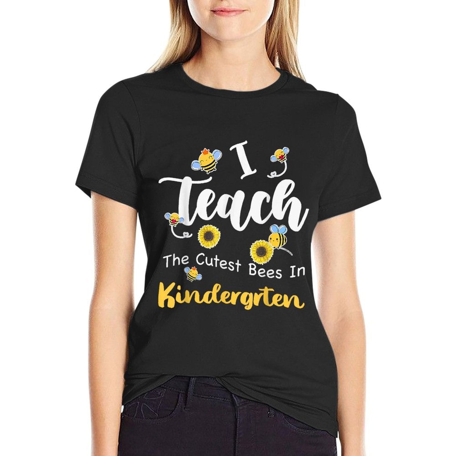 I Teach The Cutest Bees In Kindergarten Teachers Back To for Men Women Kids  Wrinkle-resistant T-Shirt
