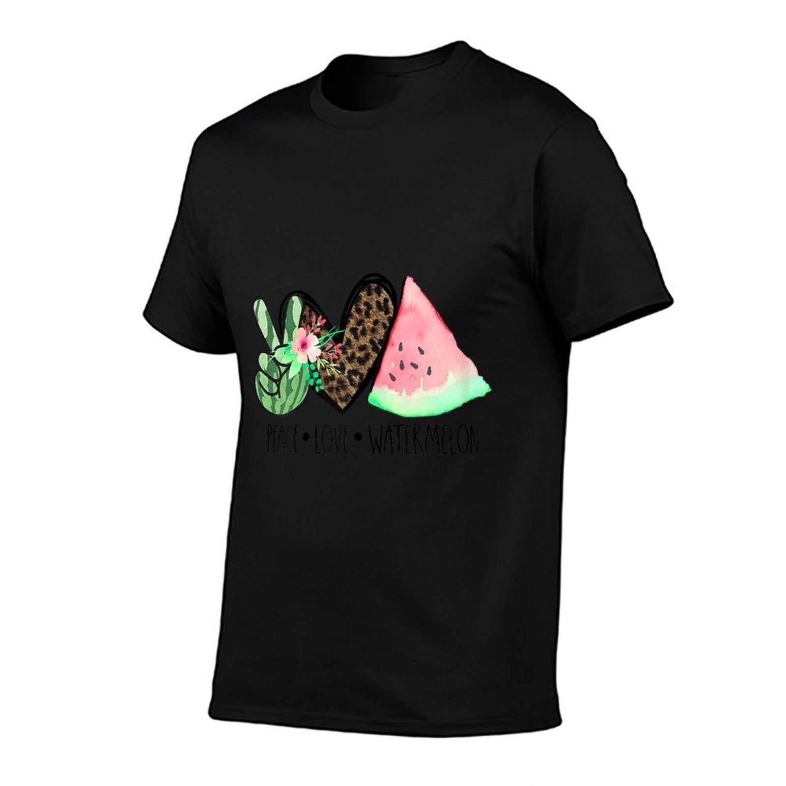 Peace Love Watermelon Summer for Womenn Girls  Cotton T-Shirt