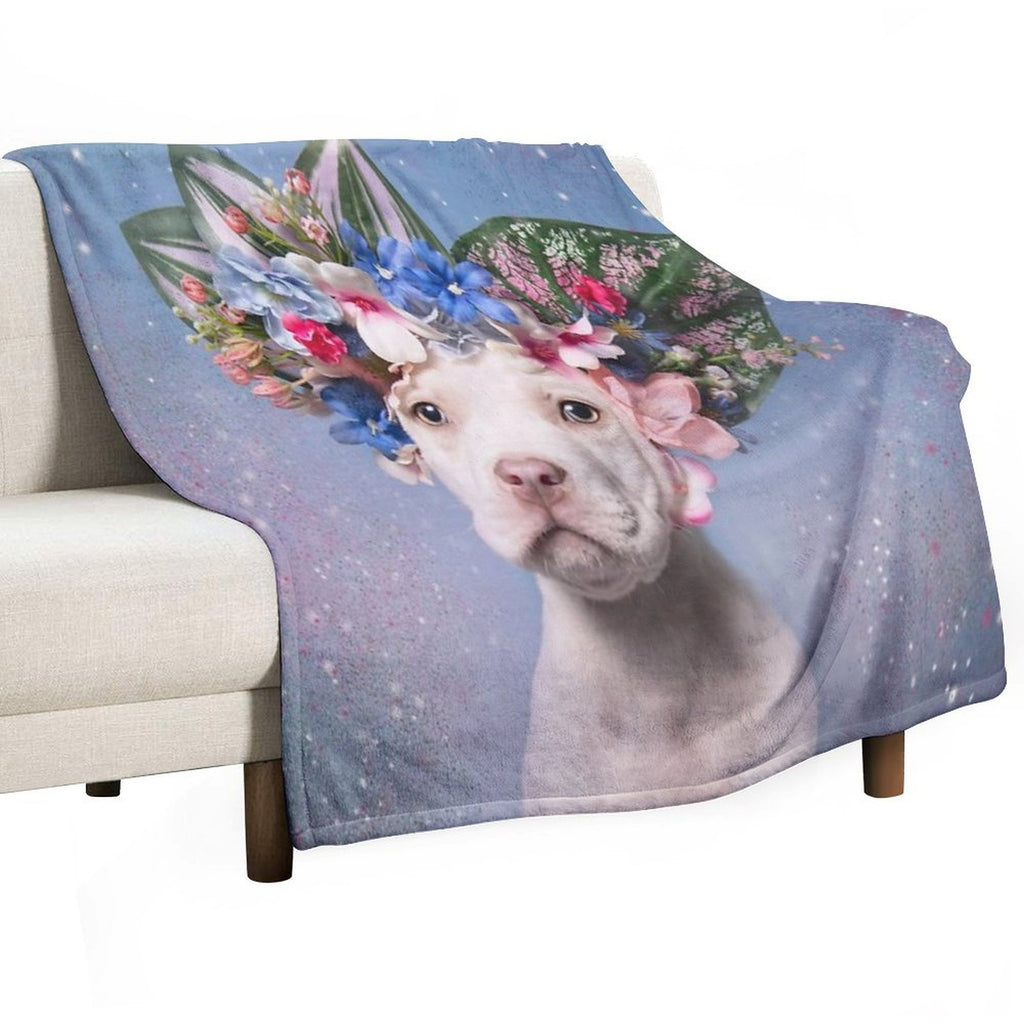 Pit Bull Flower Power, Apollo Durable Throw Blanket