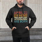 April 22 When Legends Are Born Happy Birthday Colorfast Hoodie