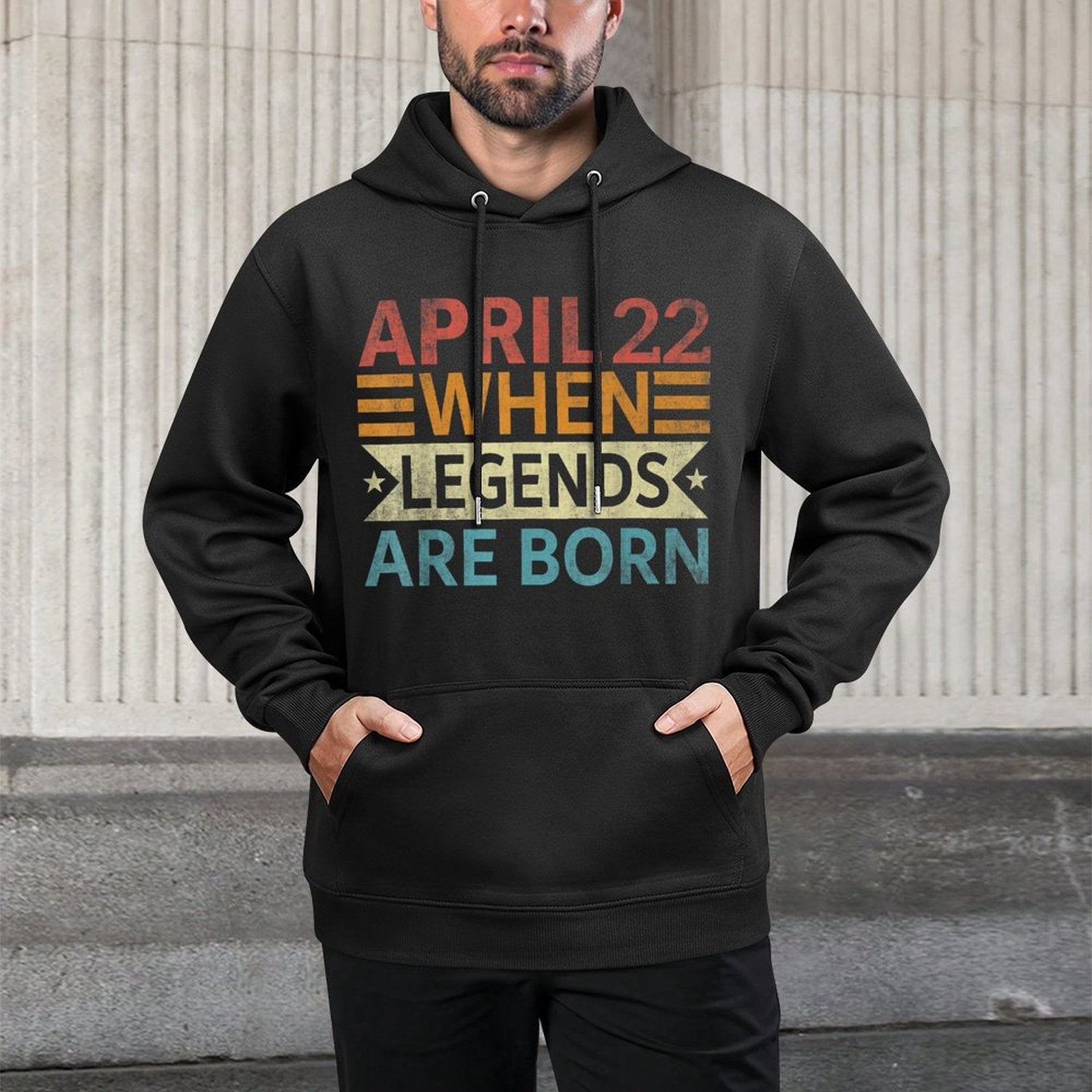 April 22 When Legends Are Born Happy Birthday Colorfast Hoodie