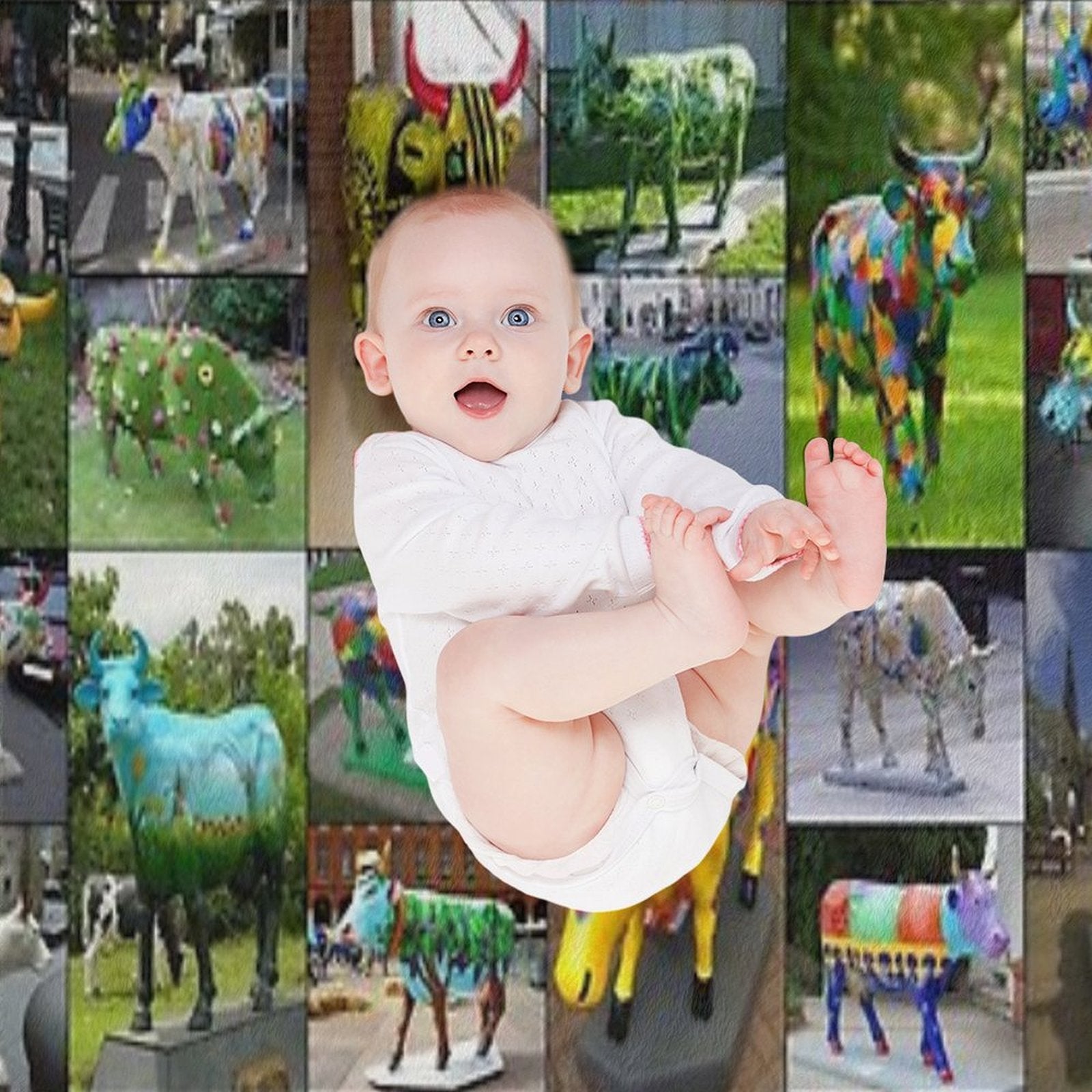 Cow Parade Machine-washable Throw Blanket