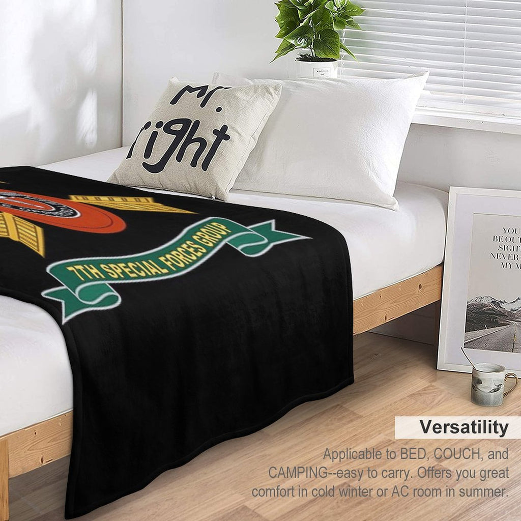 Army - 7th Special Forces Group - Flash W Br - Ribbon X 300 Sustainable Throw Blanket