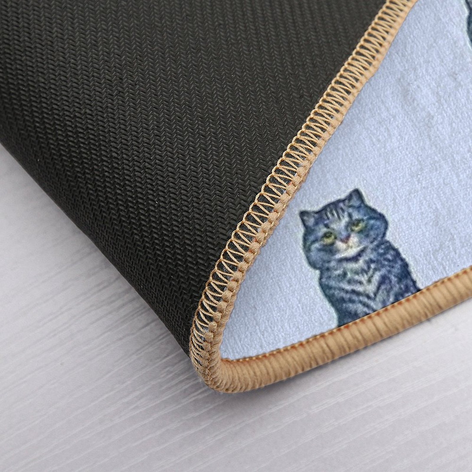 Cat in Blue by Artist Louis Wain  Non-Slip Bath Mat