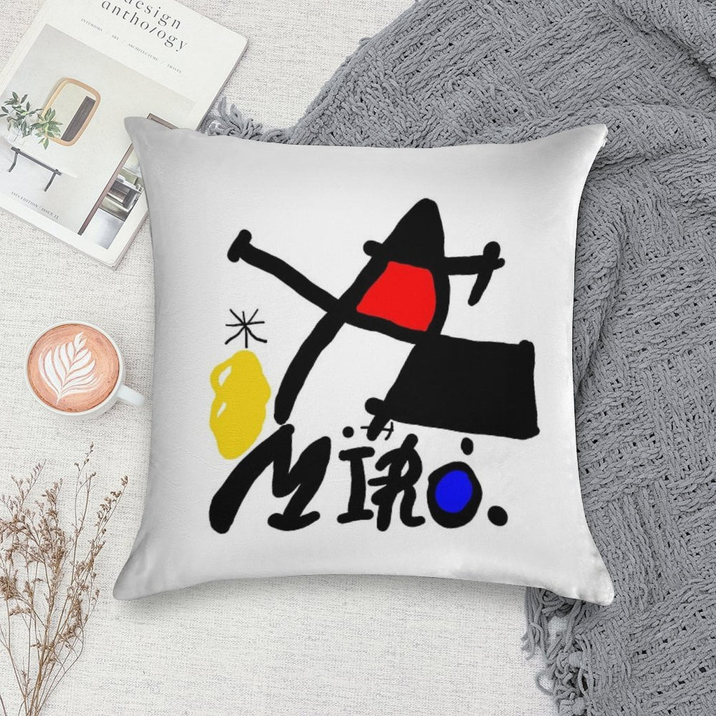 Joan Miro Abstract Painting Digital Recreation Soft Ultra-Soft Texture Throw Pillow