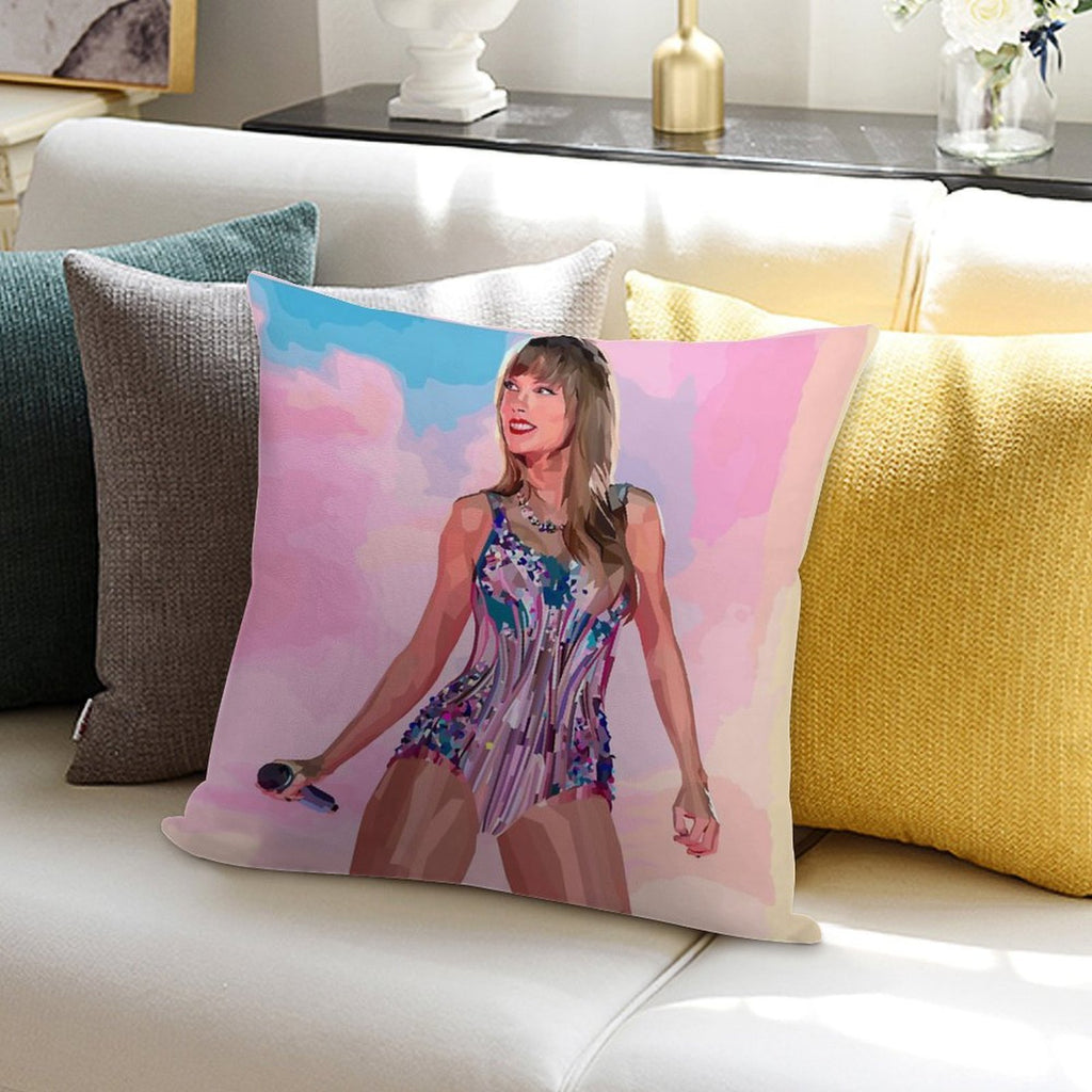 Taylor Swift Lover - Poly Portrait Soft Shrink-Resistant Throw Pillow