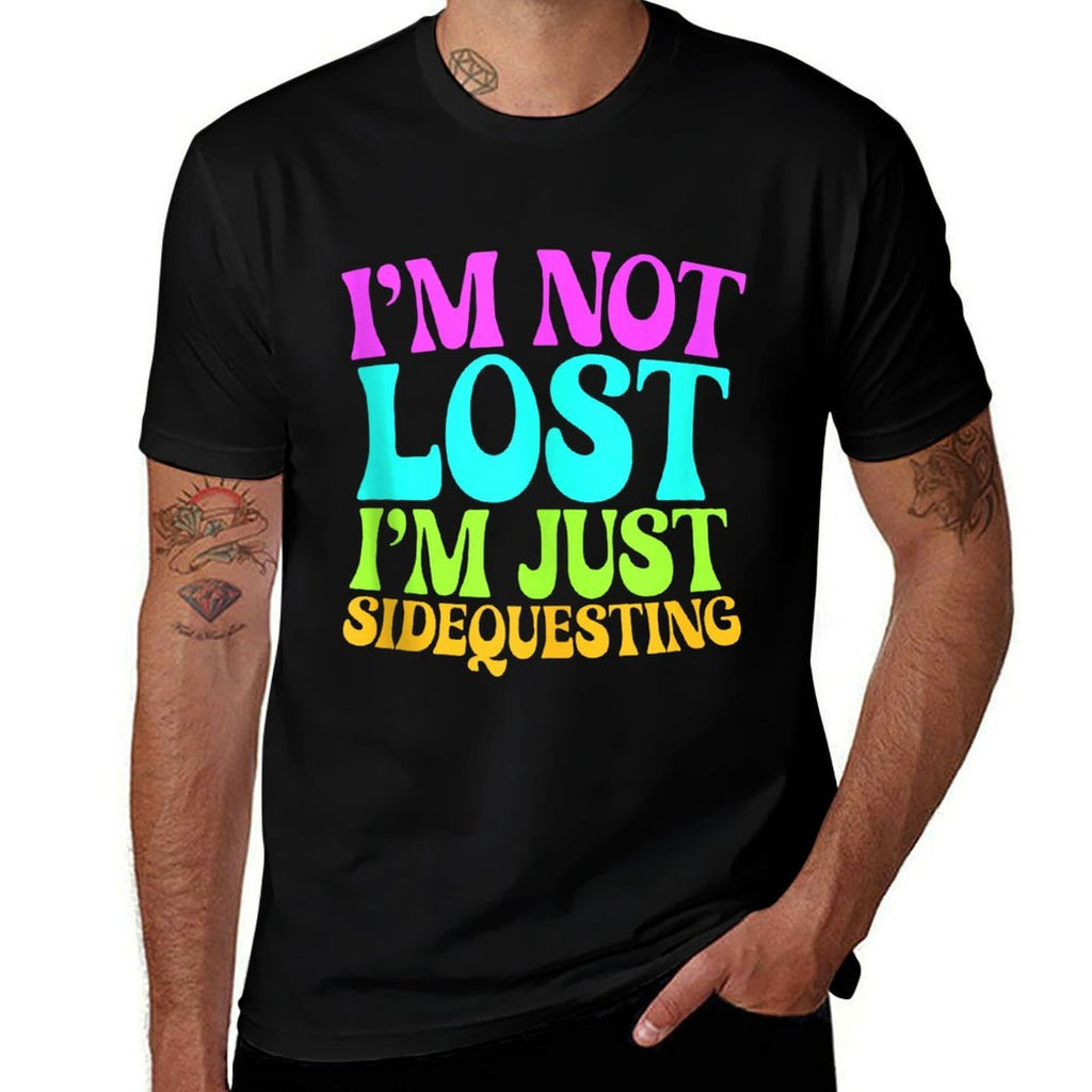 I’m Not Lost, I’m Just Sidequesting – Funny Rave EDM Groovy  Eco-friendly Material T-Shirt