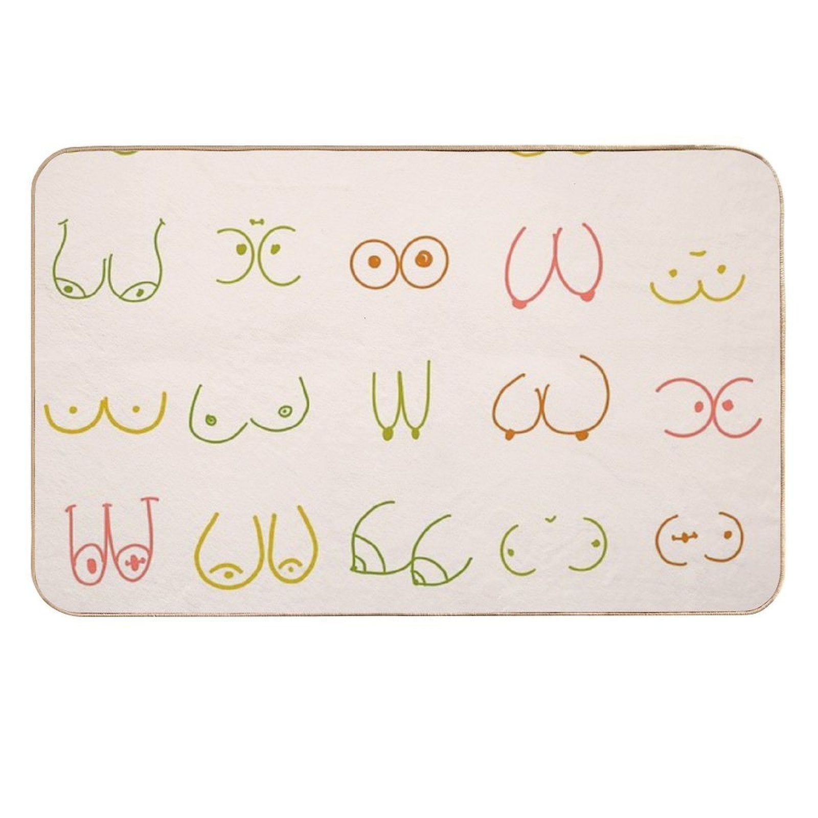 Pastel Boobs Lines  Rapid-Drying Bath Mat