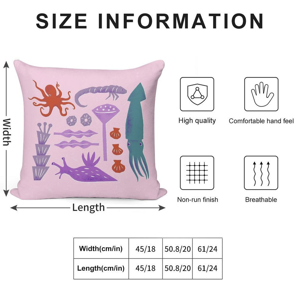 Sea Creatures Soft Style Accent Throw Pillow