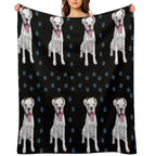White Boxer Dog Cute Pattern Travel-friendly Throw Blanket