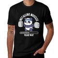 Muscle Building Fitness Panda Weight Lifting Barbell Workout  Durable T-Shirt