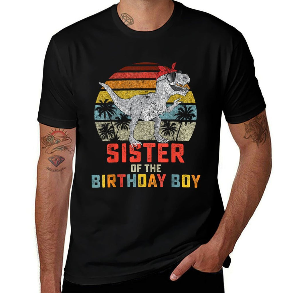 Sister Dinosaur of The Birthday Boy Matching Family  Polyester Blend T-Shirt