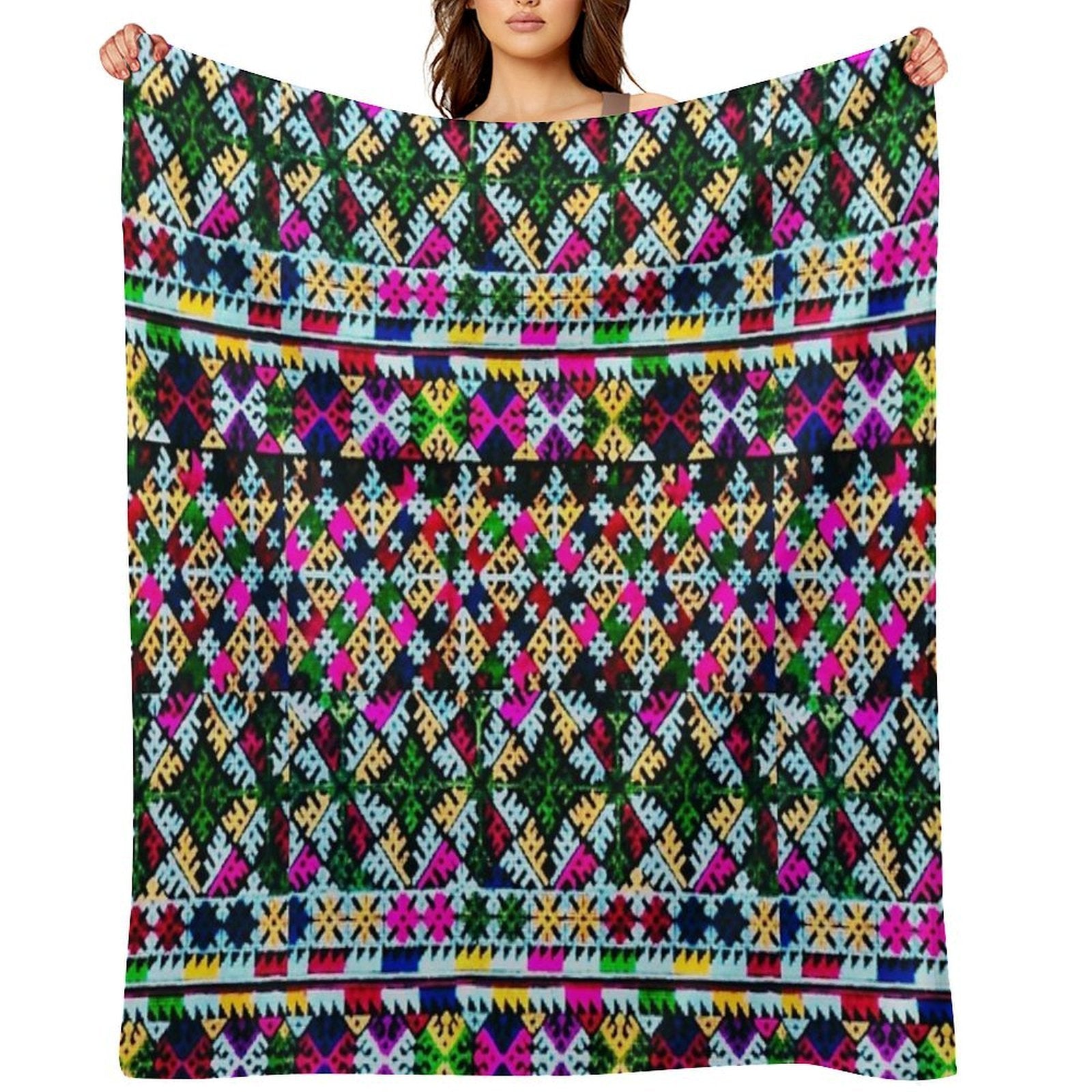 Iu Mien Trendy  Embroidery Easy Care Throw Blanket