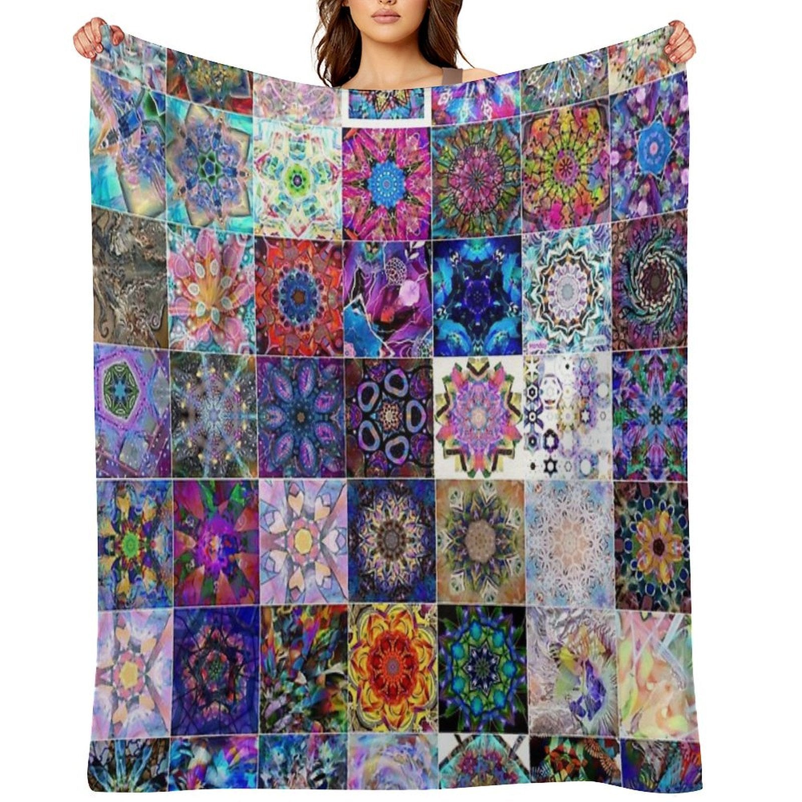Kaleidoscope Patchwork Travel-friendly Throw Blanket