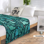 Cute Dinosaurs And Tropical Leaves Shrink-resistant Throw Blanket