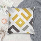 Mustard & Grey Geometric Soft Anti-Pilling Throw Pillow