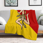 Sicilian Flag of Sicily Quick-dry Throw Blanket