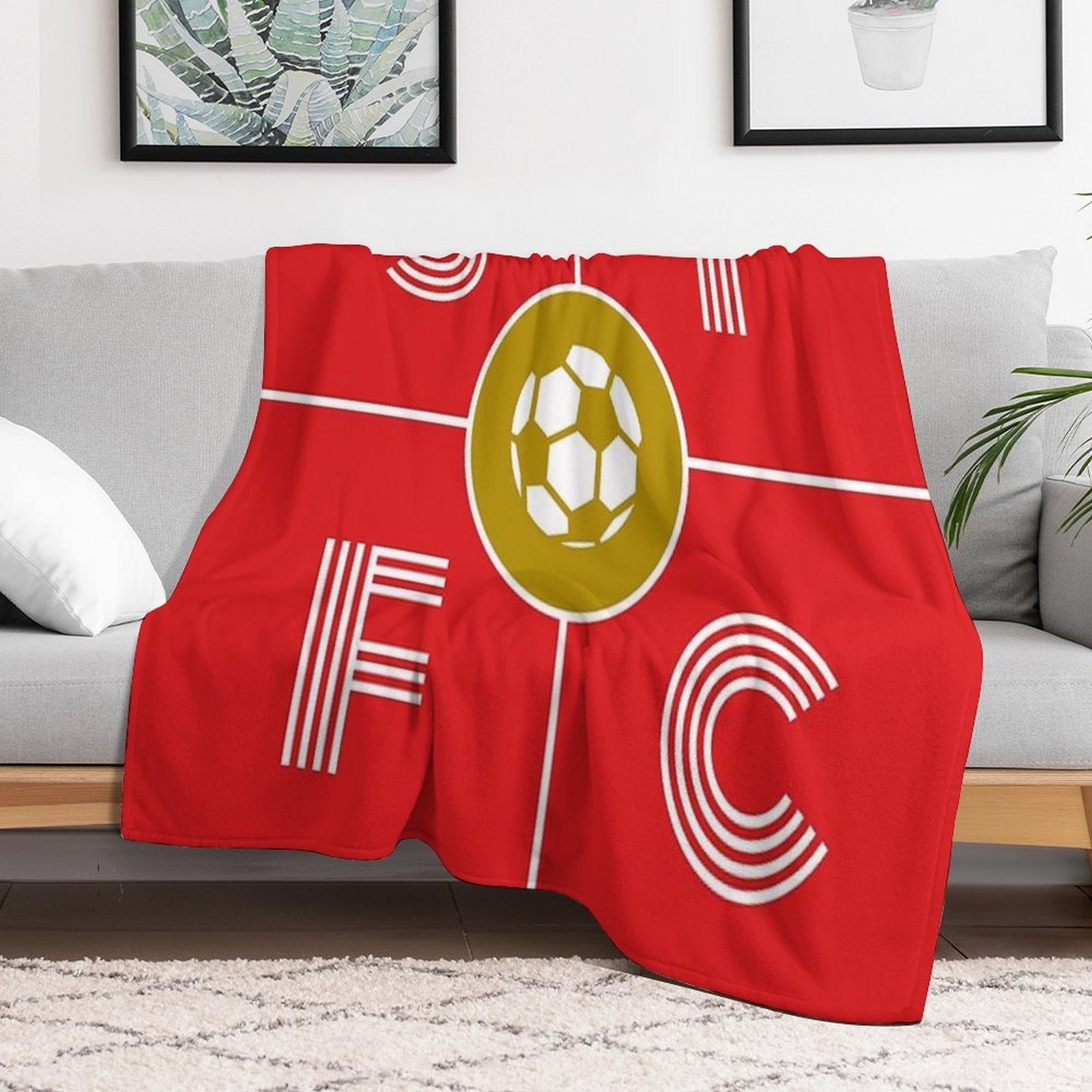 Swindon Town STFC Minimalist Artwork Travel-friendly Throw Blanket