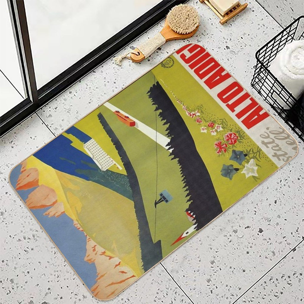 Vintage Alto Adige South Tirol Italian Travel Ad  Anti-Trip Bath Mat
