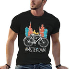 Amsterdam Retro Netherlands Bicycle Bike Gift  Durable T-Shirt