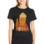 Catholic Cat GATÓLICO Funny Pet Graphic  Odor-resistant T-Shirt