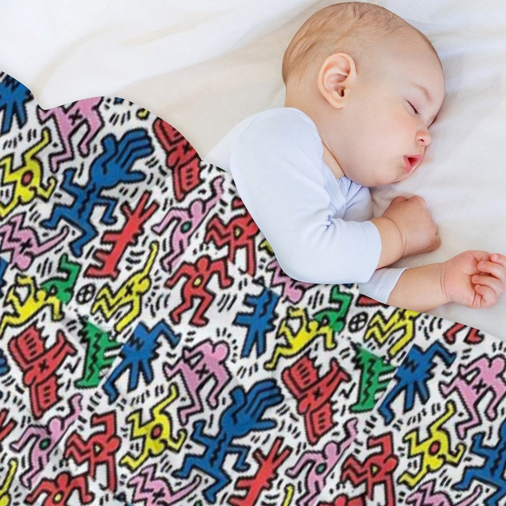 Haring Pop Art Shrink-resistant Throw Blanket