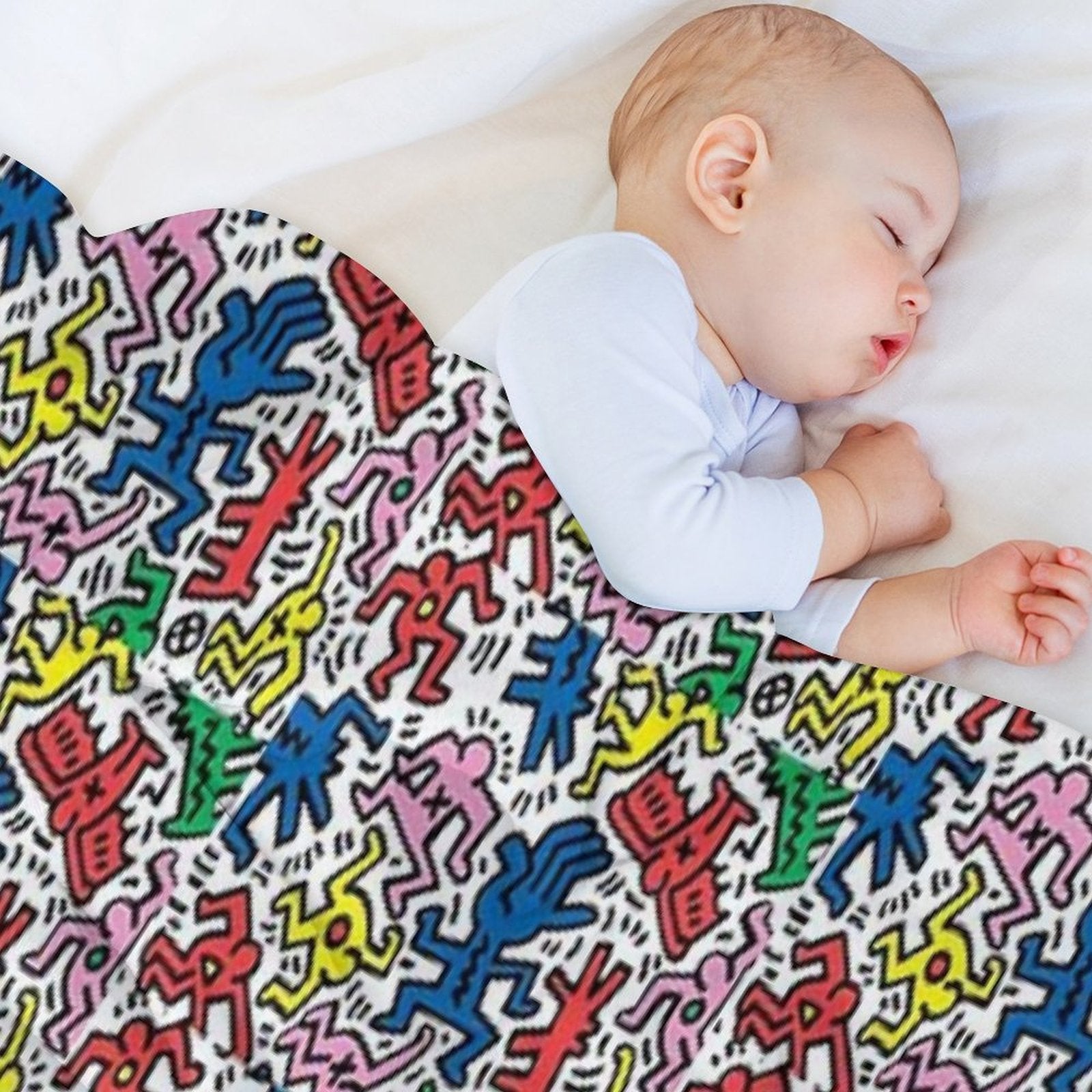 Haring Pop Art Shrink-resistant Throw Blanket
