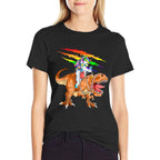 Unicorn Riding T-Rex Dinosaur For Kids Boys Girls Men Women  Soft T-Shirt