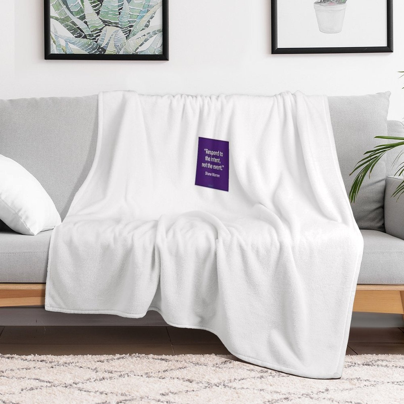 Respond to The Intent (purple) Easy Care Throw Blanket